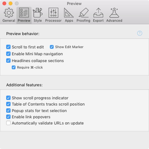 Preferences: Preview